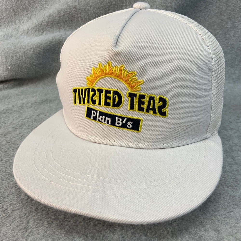 Twisted Tea Plan B's Unisex White Unbranded Trucker Hat Snapback Mesh OSFM